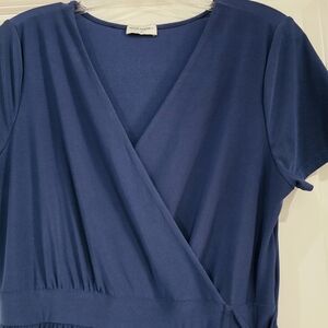 Deep Blue V-Neck Jumpsuit